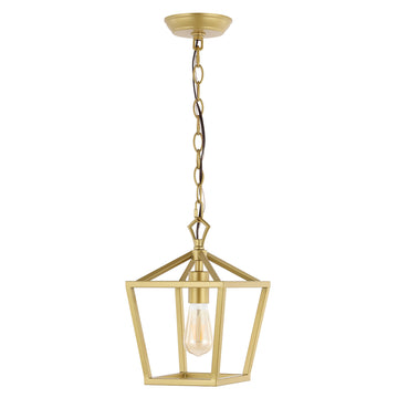 Oslin 8" Vintage Farmhouse Iron Chain Pagoda LED Pendant - JONATHAN Y